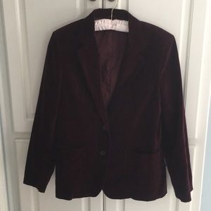 Velvet Burgundy Blazer